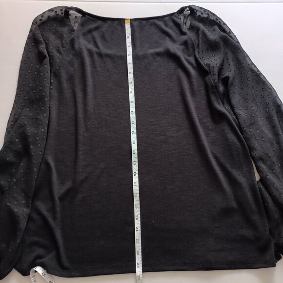J Crew Plus Size Black Sheer Sleeves Whimsygoth Top Women’s Size 3X - Picture 13 of 16